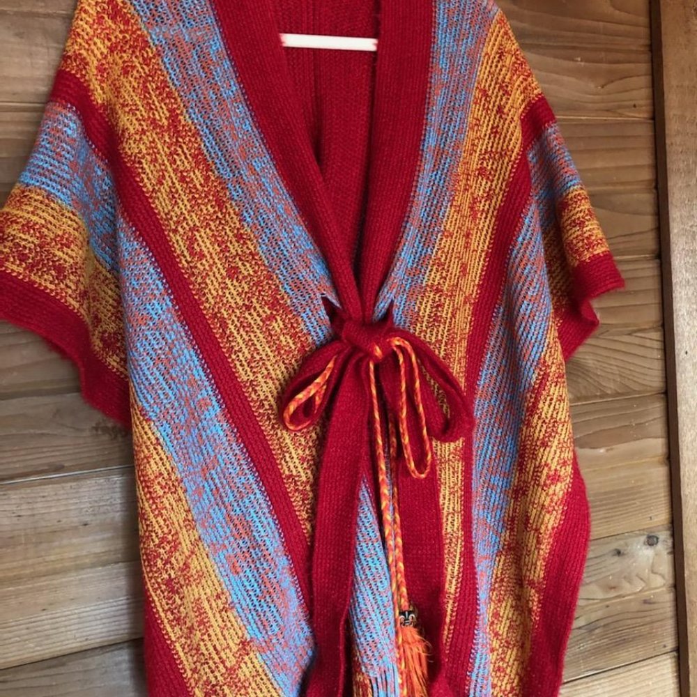 NWOT! Knit Multi-Color Poncho